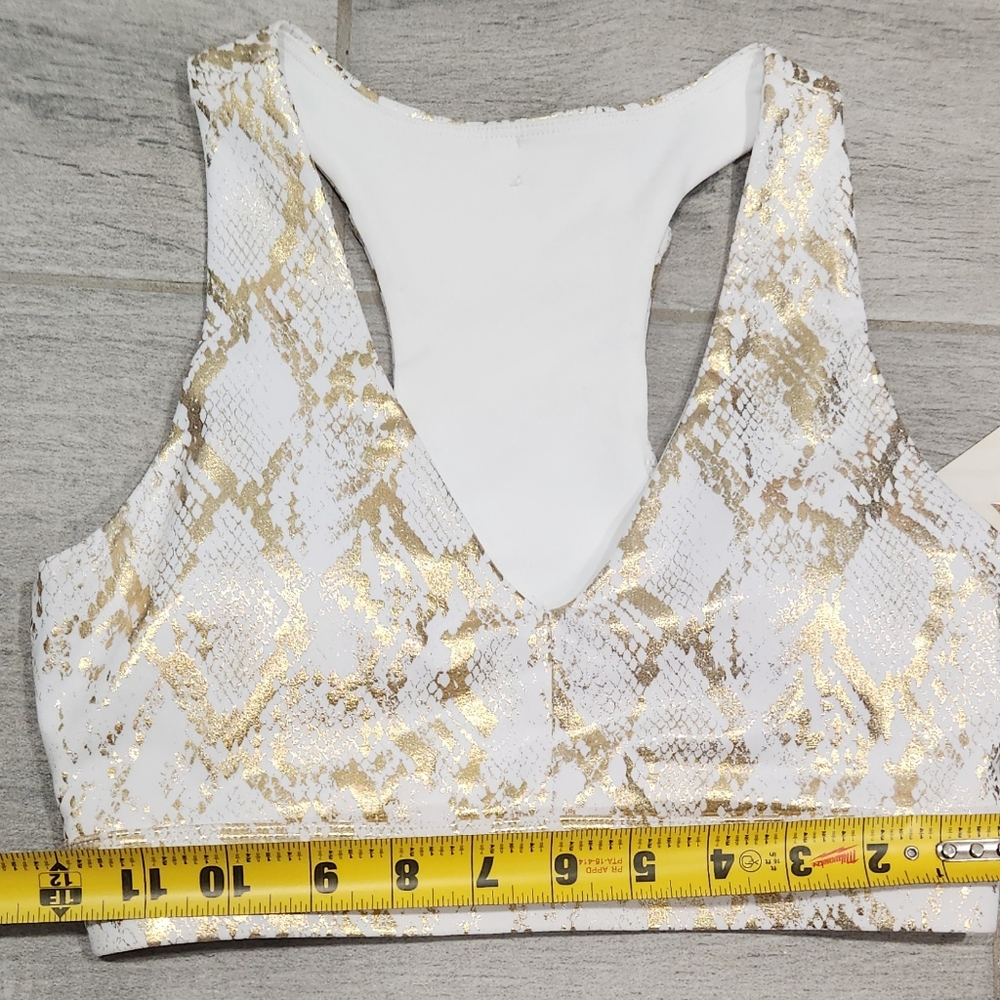 Fabletic on the go sport bra / copper foil snake xs - Picture 3 of 5